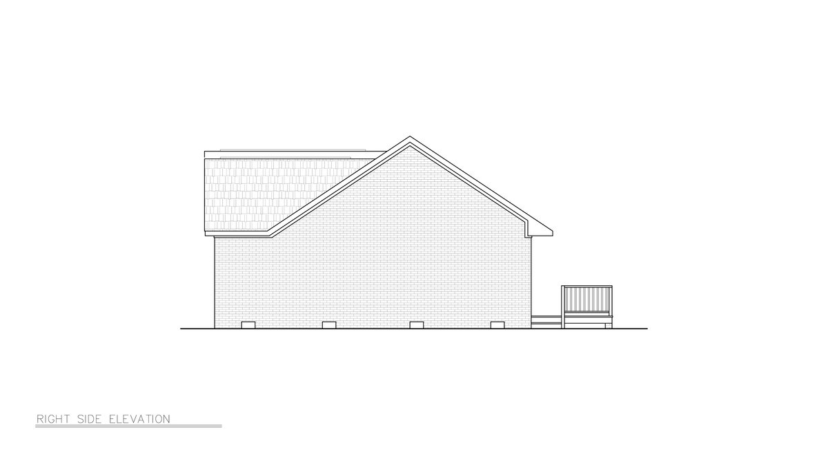 A8213-A Traditional House, 3 Bedrooms, 2 Bathrooms | Jordan House Plan Right Elevation