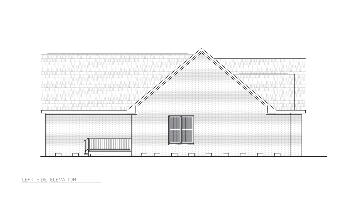 A8190-A Traditional House, 3 Bedrooms, 2 Bathrooms | Julia House Plan Left Elevation