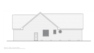 A8190-A Traditional House, 3 Bedrooms, 2 Bathrooms | Julia House Plan Right Elevation