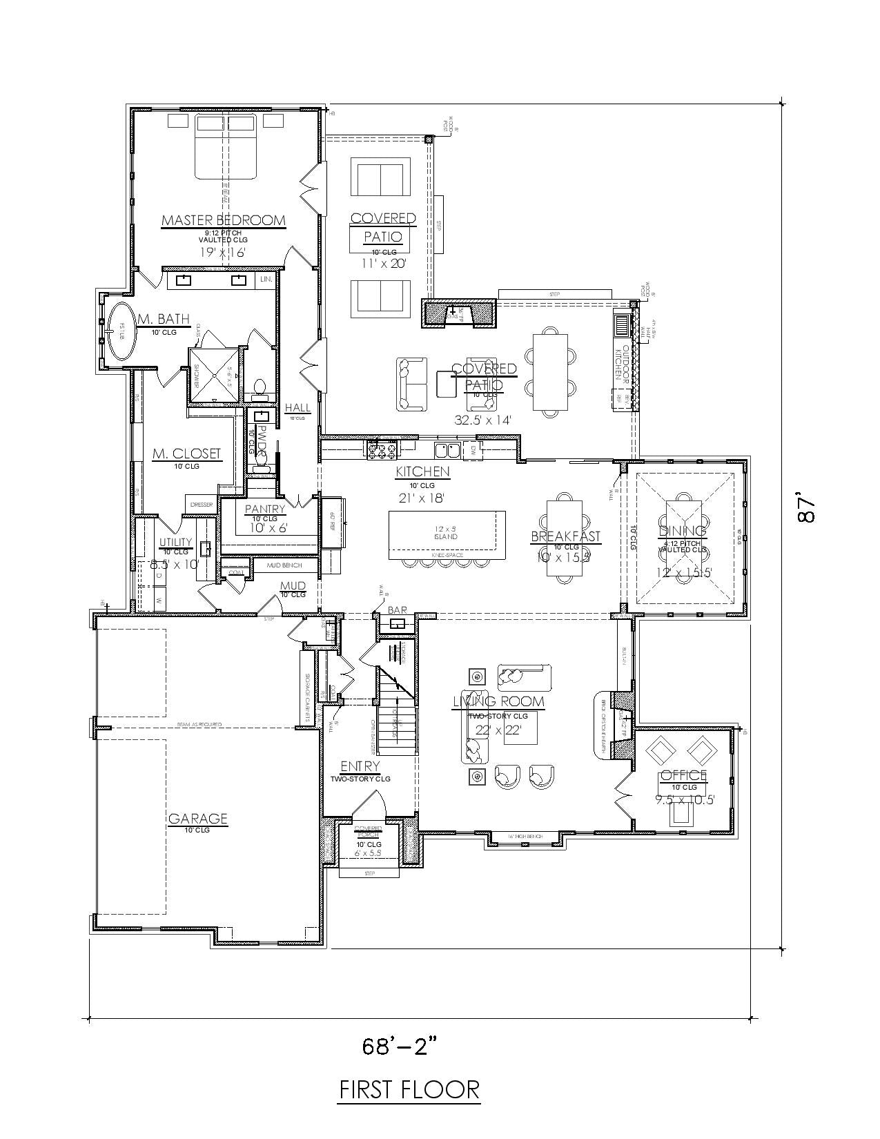 AG7498-A New American House, 4 Bed, 3.5 Bath | Kingside House Plan Exterior-1