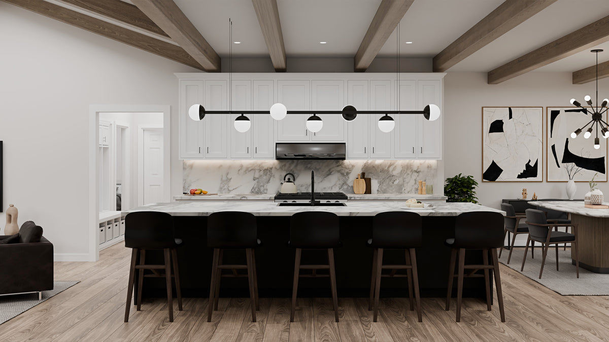 AJ7727-A Modern Farmhouse Kitchen, 3 Bedrooms, 2 Bathrooms | Plan 1064 