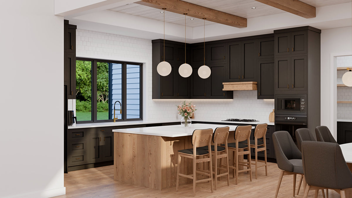 AJ7980-A Modern Farmhouse Kitchen, 3 Bedrooms, 4.5 Bathrooms | Plan 1068 