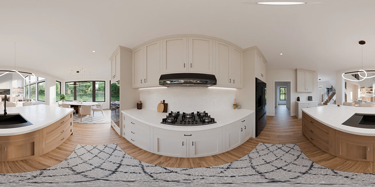 AJ7726-A Craftsman House Kitchen Panorama, 3 Bedrooms, 2.5 Bathrooms | Plan 1063