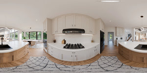 AJ7726-A Craftsman House Kitchen Panorama, 3 Bedrooms, 2.5 Bathrooms | Plan 1063