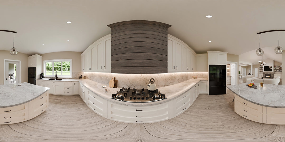 AJ7716-A Craftsman Ranch House Kitchen Panorama, 3 Bedrooms, 2.5 Bathrooms | Plan 1061 