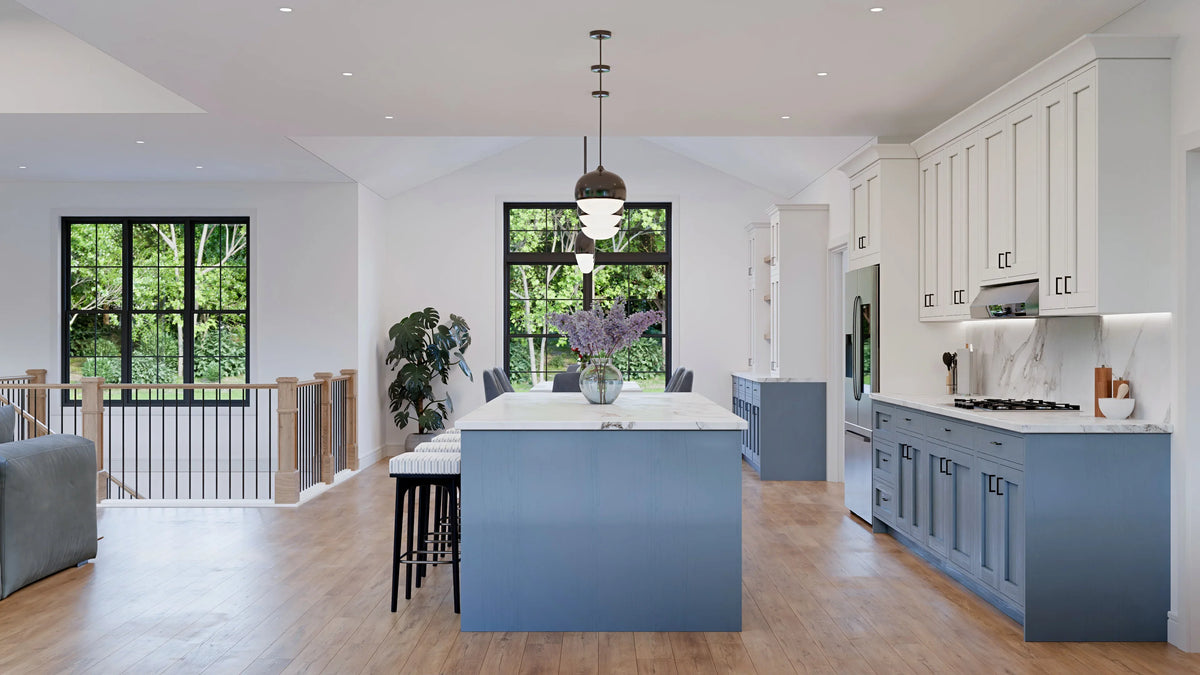AJ7641-A Modern Transitional House Kitchen, 3 Bedrooms, 2 Bathrooms | Plan VD1065 