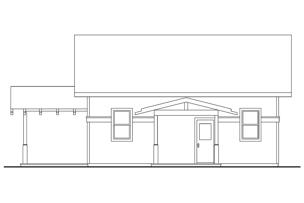 960 Sq Ft 1-Bedroom House Plan with Office & Porches