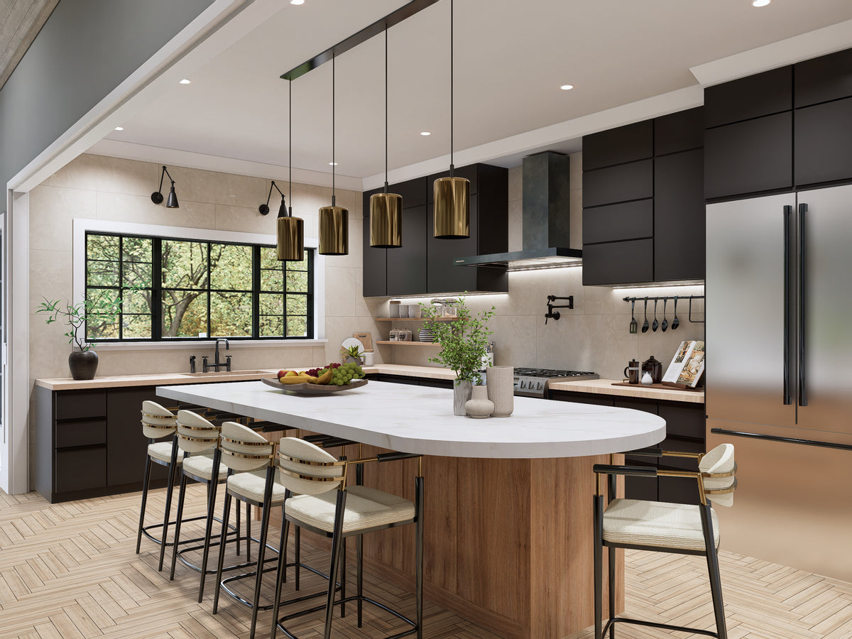 A7683-A Modern Farmhouse Kitchen, 3 Bedrooms, 3.5 Bathrooms | Whitemoore A House Plan 
