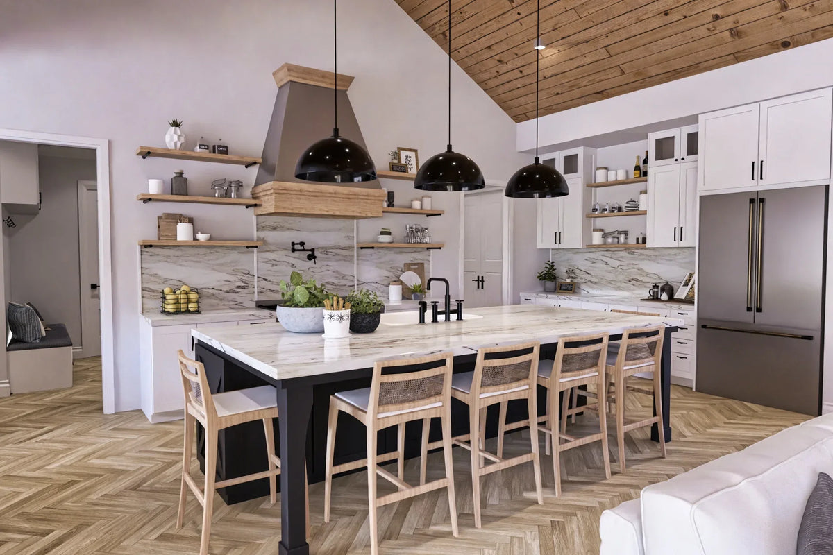 A7572-A Modern Farmhouse Kitchen, 3 Bedrooms, 3.5 Bathrooms | Sweet Maple House