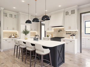 A8484-A Bluefern Valley Main Image Exterior 3beds, 3 baths modern farmhouse Plan Kitchen
