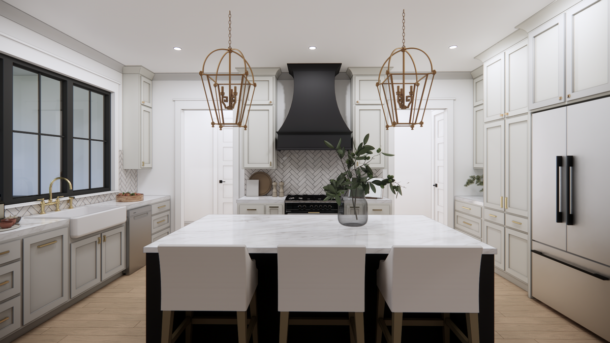 C8154-A Modern Farmhouse House Kitchen, 4 Bedrooms, 4.5 Bathrooms | Amaryllis 2 House Plan 