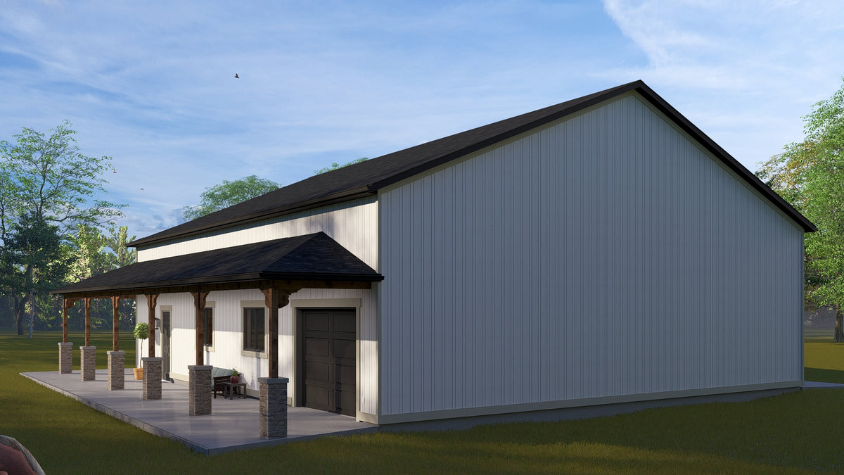 Expansive Detached Garage with Workshop and Spacious Side Porch