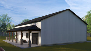 Expansive Detached Garage with Workshop and Spacious Side Porch