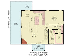 L1600-A New American House First Floor Plan, 4 Bedrooms, 3 Bathrooms | Pine Haven House 