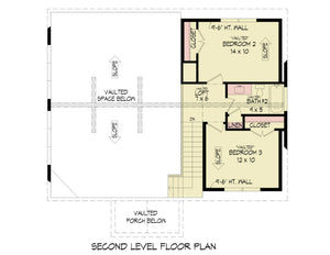 L1600-A New American House Second Floor Plan, 4 Bedrooms, 3 Bathrooms | Pine Haven House 