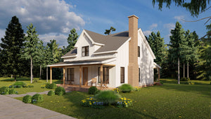 Charming 3-Bedroom Home Plan with Loft and Rear Porch
