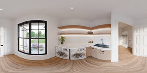 AJ7726-A Craftsman House Laundry Panorama, 3 Bedrooms, 2.5 Bathrooms | Plan 1063 