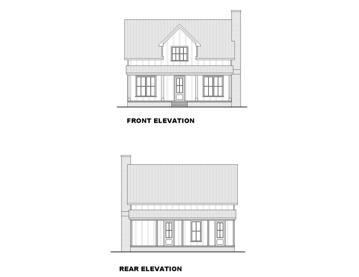 Charming 3-Bedroom Home Plan with Loft and Rear Porch