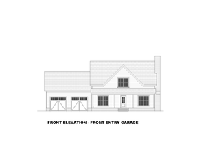 AN7943-A Modern Farmhouse, 3 Bedrooms, 2.5 Bathrooms | Laura-4G Front Elevation with Front Entry Garage