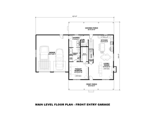AN7943-A Modern Farmhouse First Floor Plan with Front Entry Garage, 3 Bedrooms, 2.5 Bathrooms | Laura-4G 