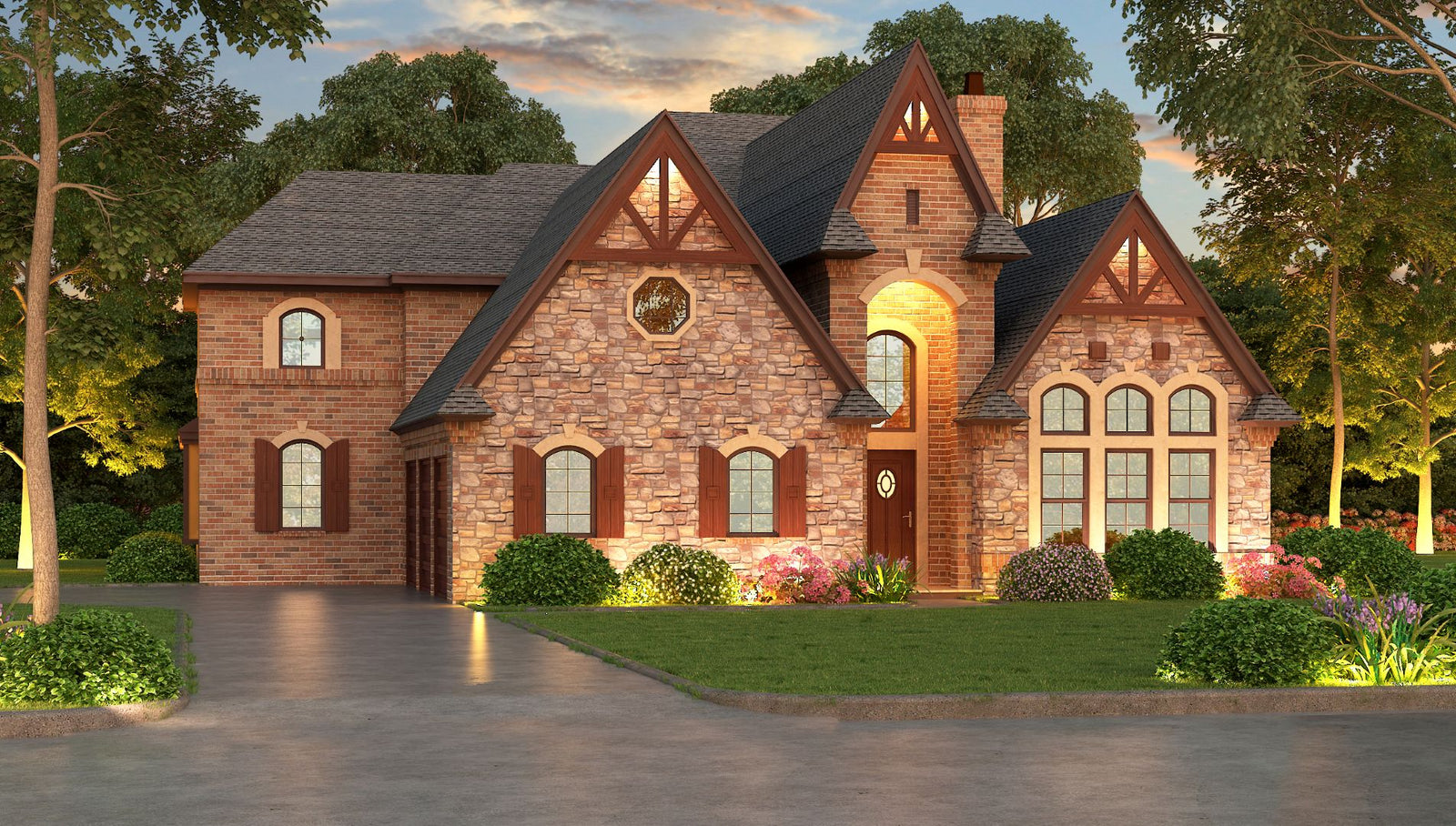F8057-A Tudor House, 4 Bedrooms, 4.5 Bathrooms | Lexington Grove Exterior