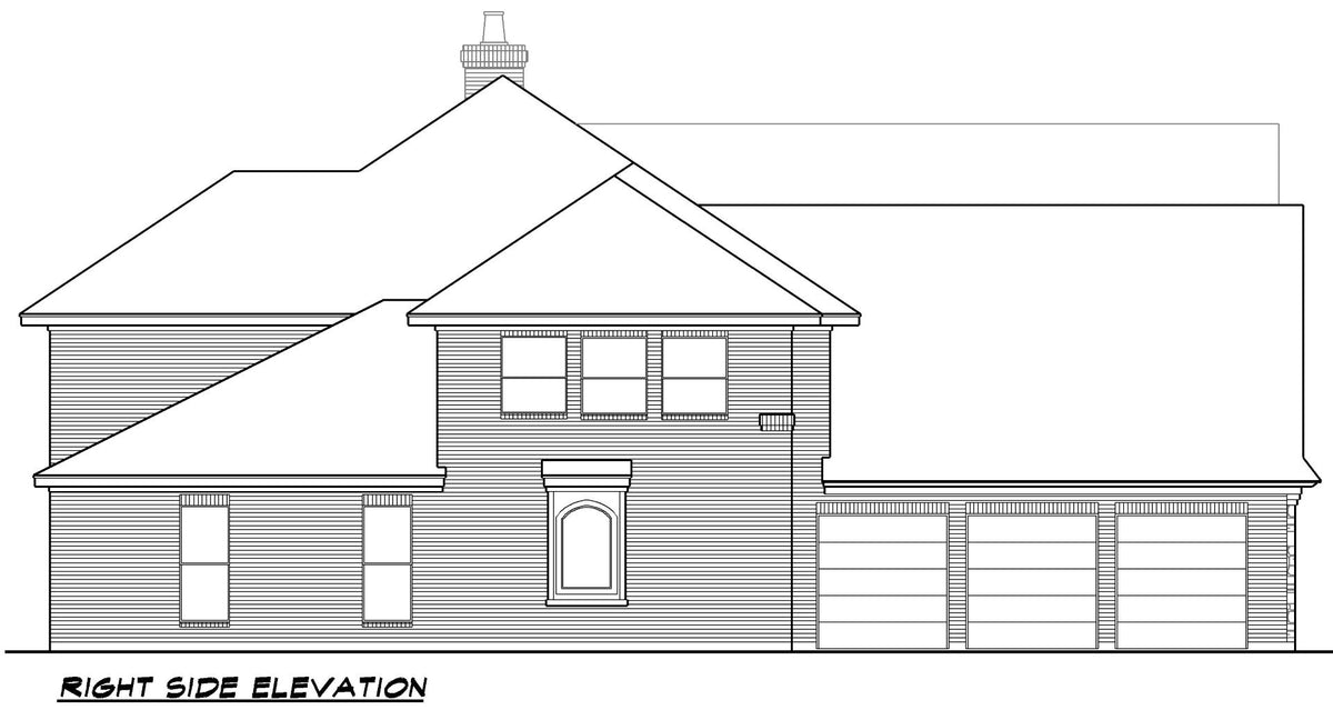 F8057-A Tudor House, 4 Bedrooms, 4.5 Bathrooms | Lexington Grove Right Elevation