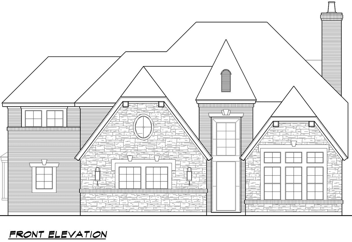 F8060-A European House, 4 Bedrooms, 4.5 Bathrooms | Lexington Ridge Front Elevation