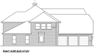 F8060-A European House, 4 Bedrooms, 4.5 Bathrooms | Lexington Ridge Right Elevation