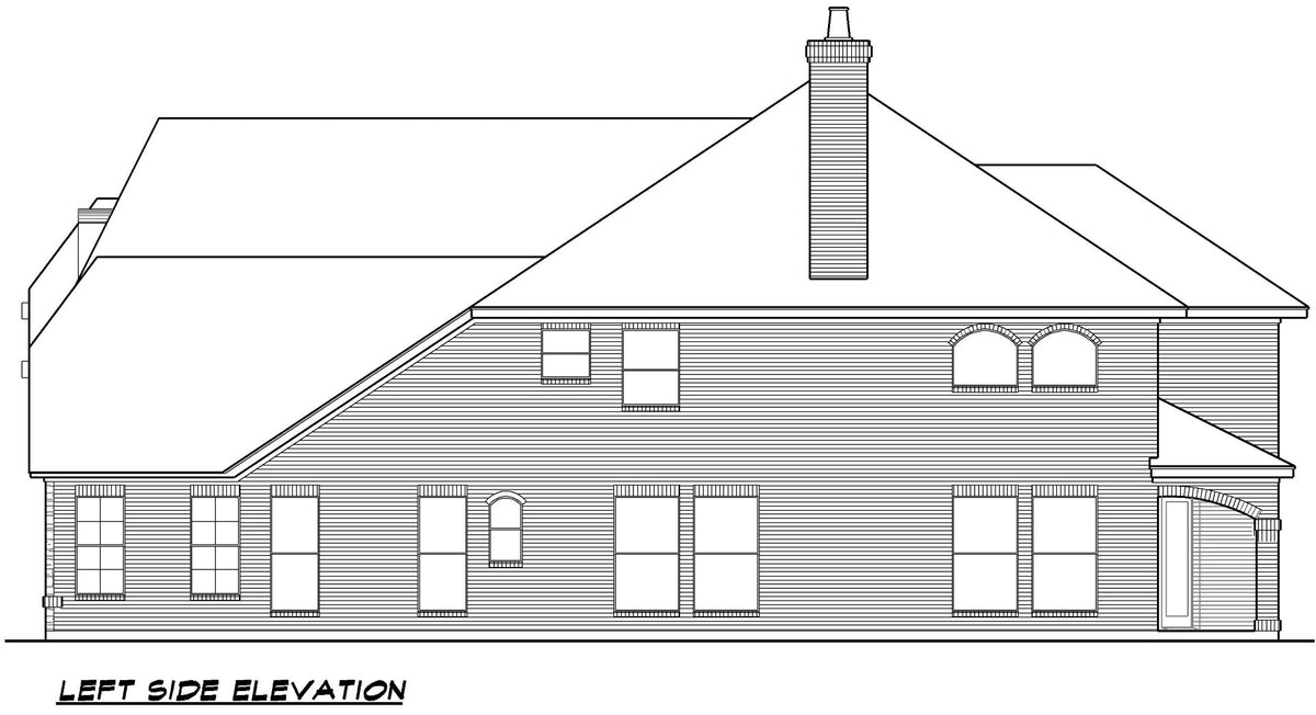 F8060-A European House, 4 Bedrooms, 4.5 Bathrooms | Lexington Ridge Left Elevation