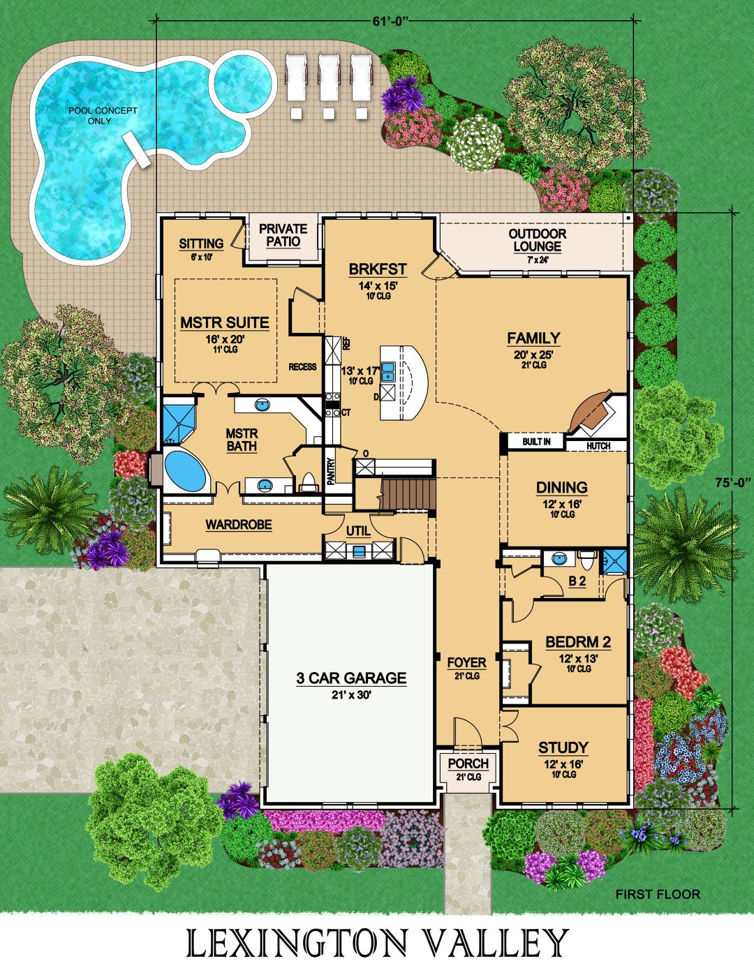 F8058-A European House, 4 Bedrooms, 4.5 Bathrooms | Lexington Valley Exterior