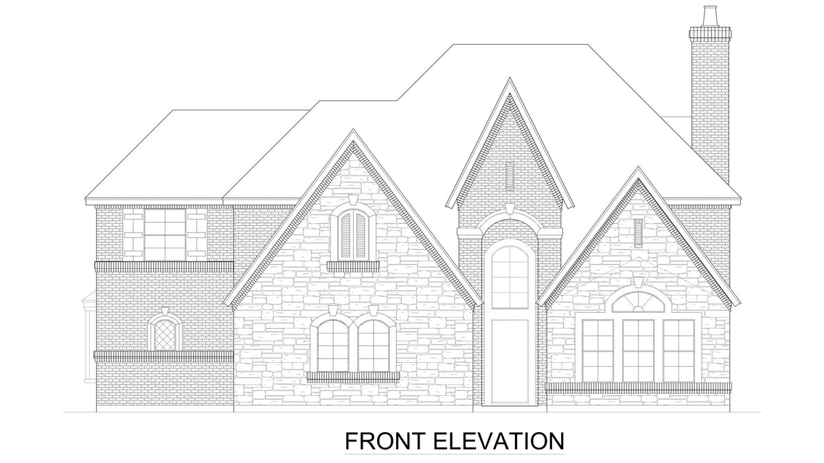 F8058-A European House, 4 Bedrooms, 4.5 Bathrooms | Lexington Valley Front Elevation