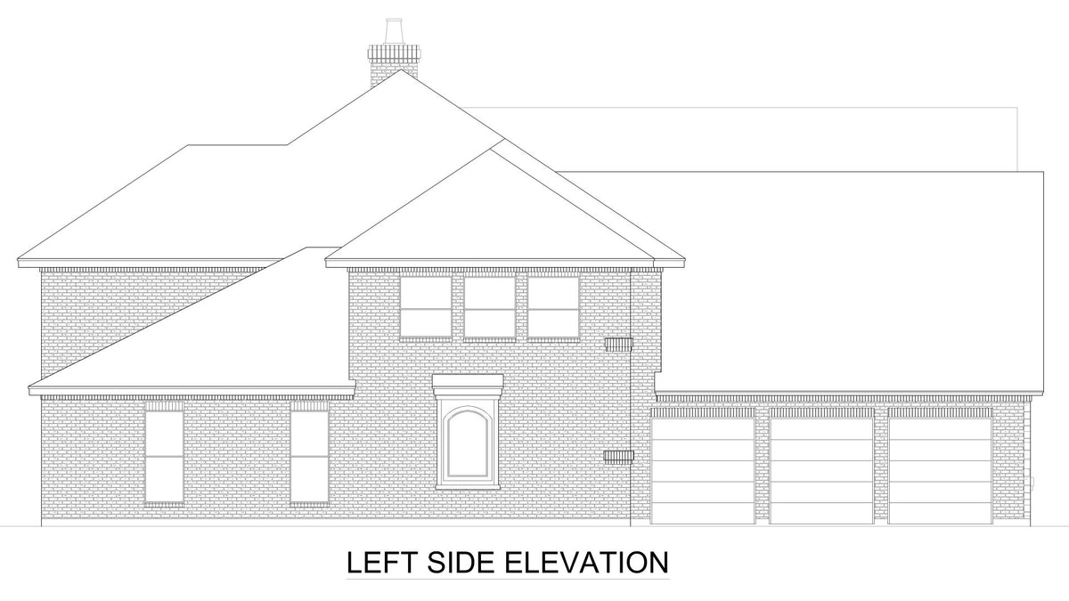 F8058-A European House, 4 Bedrooms, 4.5 Bathrooms | Lexington Valley Left Elevation