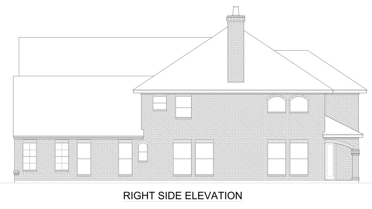 F8058-A European House, 4 Bedrooms, 4.5 Bathrooms | Lexington Valley Right Elevation