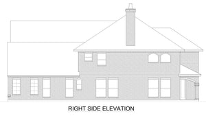 F8058-A European House, 4 Bedrooms, 4.5 Bathrooms | Lexington Valley Right Elevation