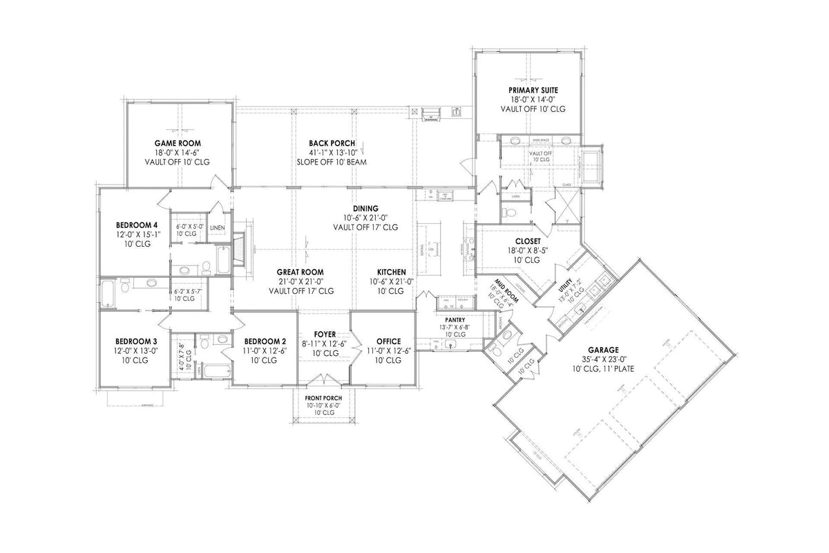 Glen House Plan - Archival Designs House Plans, floor plan