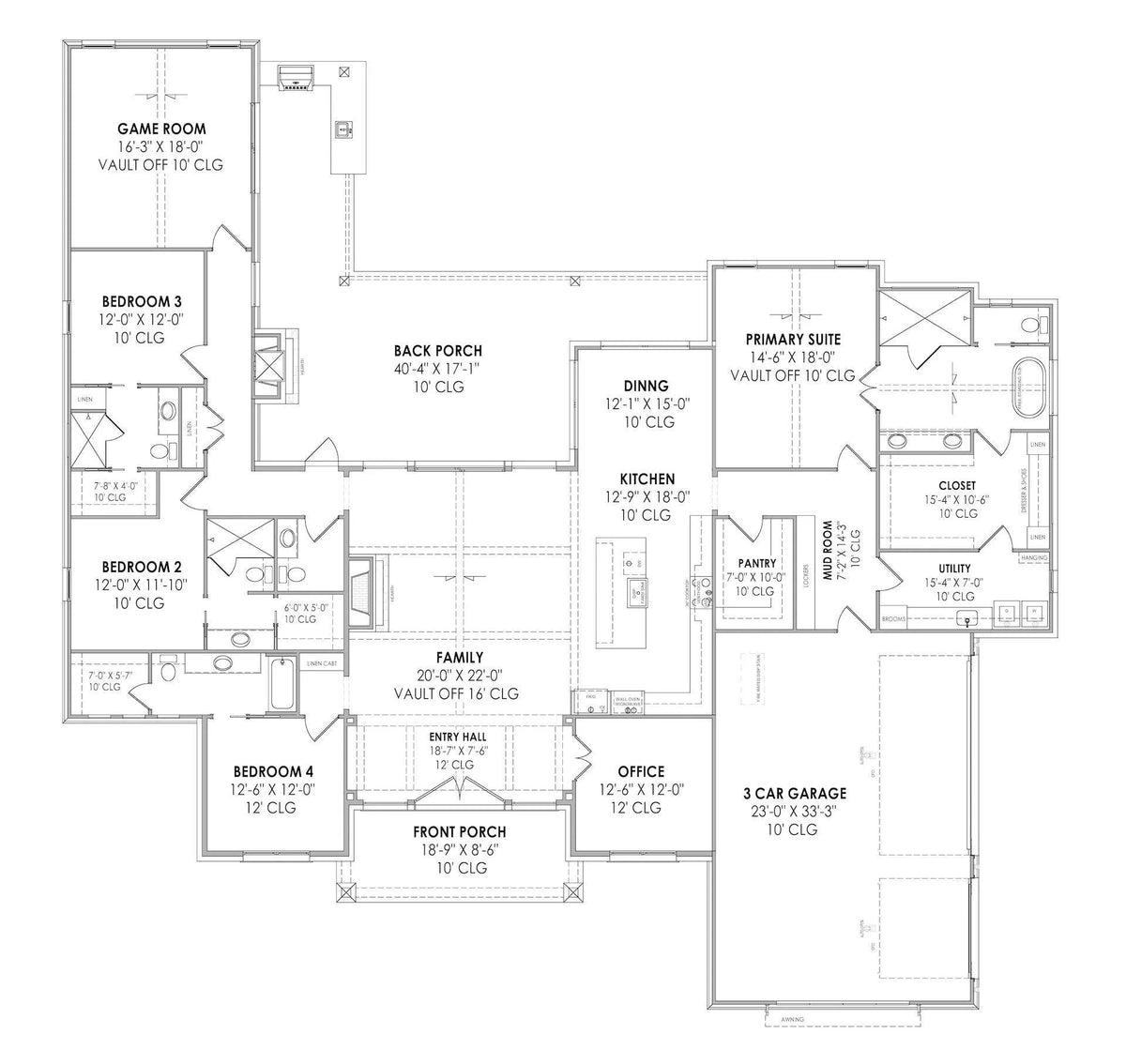 Adair House Plan - Archival Designs House Plans, floor plan