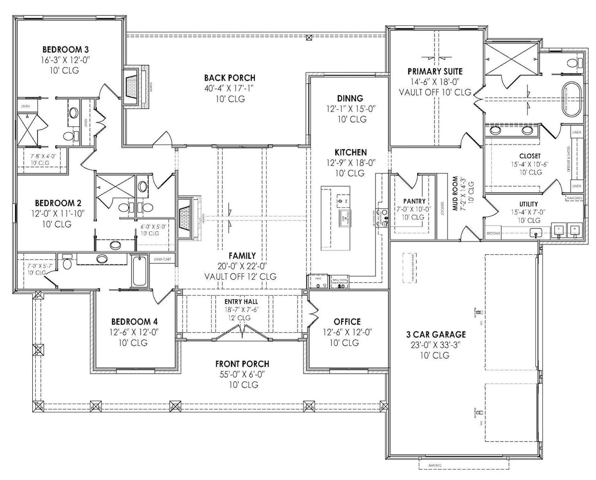 Lord House Plan - Archival Designs House Plans, floor plan