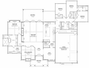 R7309-A LG179 House First Floor Plan 4 Beds 3 Baths