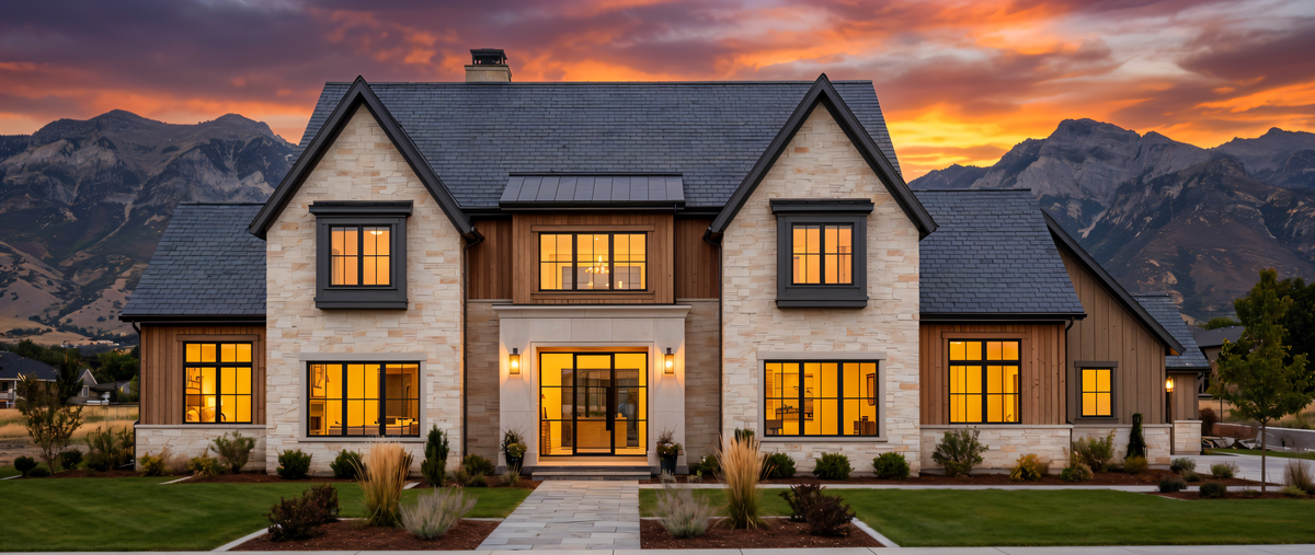 R7485-A Contemporary House, 4 Bed, 4.5 Bath | Plan LG185 Exterior-1