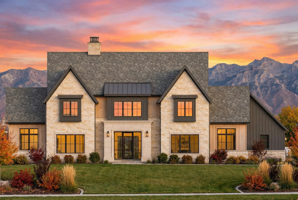 R7485-A Contemporary House, 4 Bed, 4.5 Bath | Plan LG185 Exterior-6