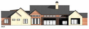 R7573-A Transitional House Back, 4 Bedrooms, 4.5 Bathrooms | Plan LG186 