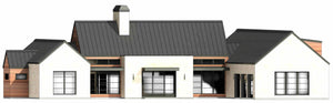 R7573-A Transitional House Front, 4 Bedrooms, 4.5 Bathrooms | Plan LG186 