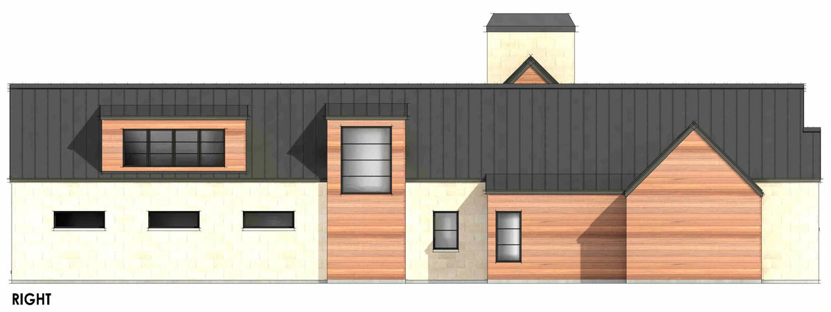 R7573-A Transitional House Right, 4 Bedrooms, 4.5 Bathrooms | Plan LG186 