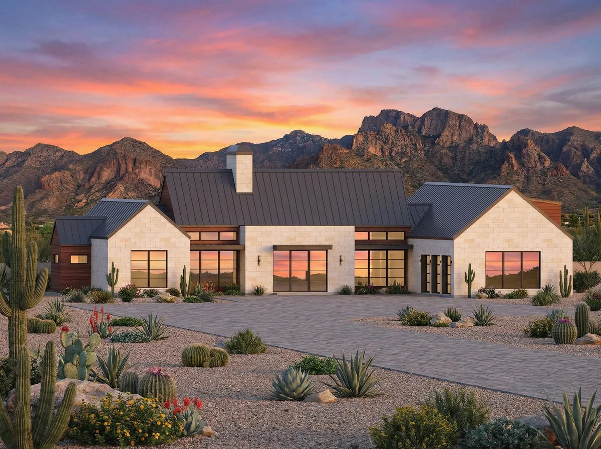 R7573-A Transitional House, 4 Bedrooms, 4.5 Bathrooms | Plan LG186 Exterior-9