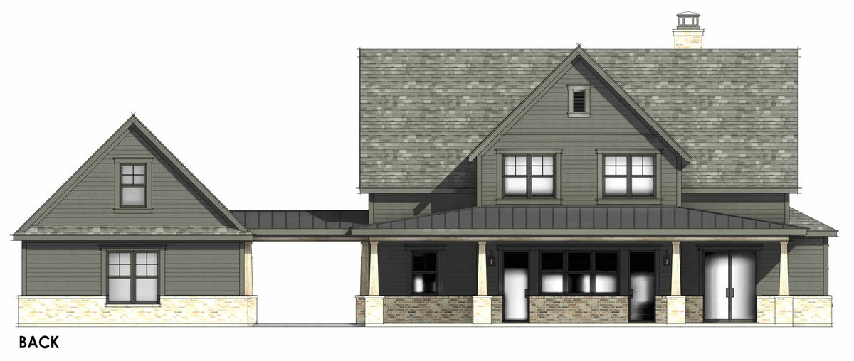 R7574-A Modern Farmhouse Back, Bedrooms, 3.5 Bathrooms | Plan LG187 