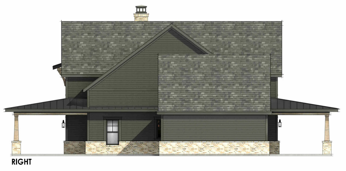 R7574-A Modern Farmhouse Right, Bedrooms, 3.5 Bathrooms | Plan LG187 