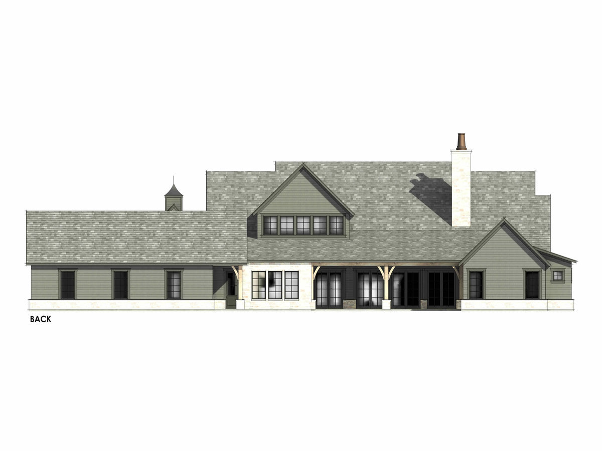 R7575-A Farmhouse House Back, 5 Bedrooms, 5.5 Bathrooms | Plan LG188 