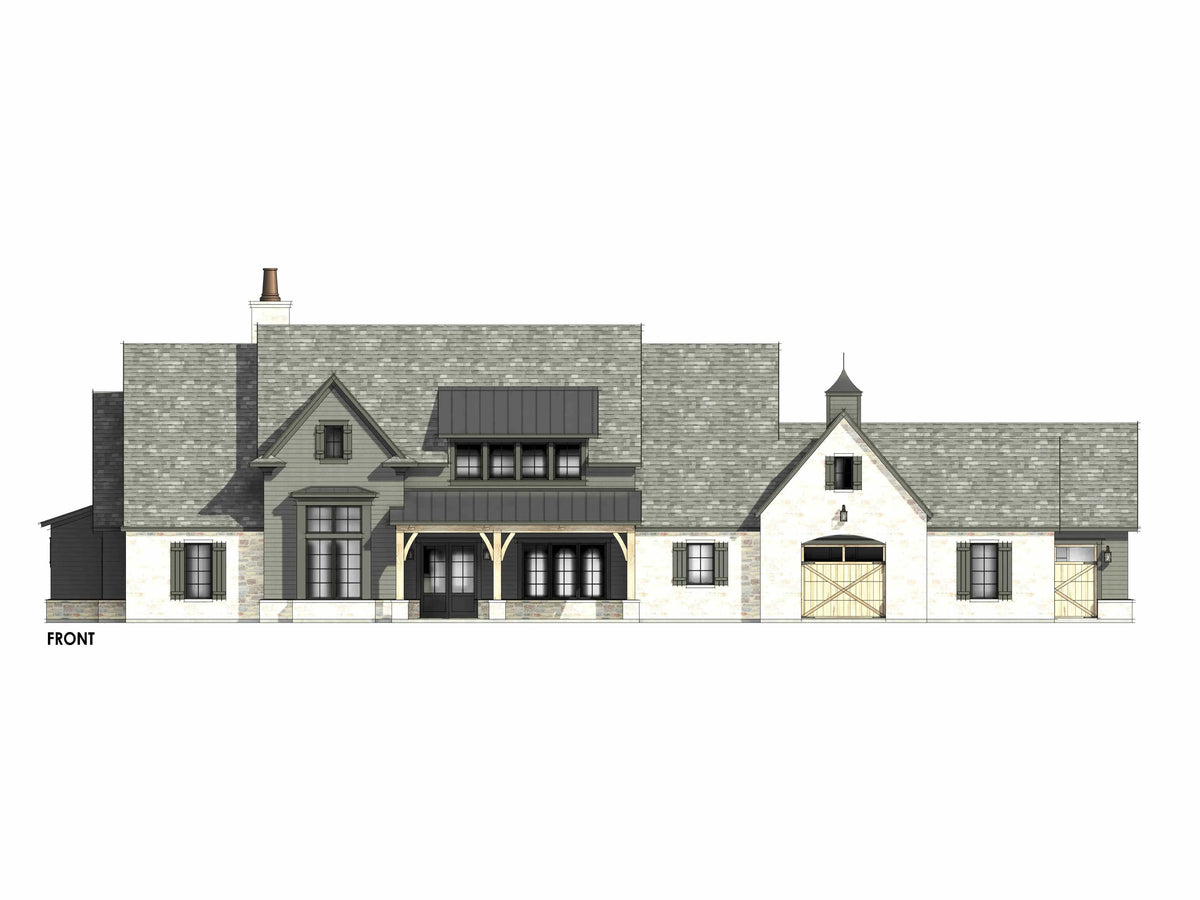 R7575-A Farmhouse House Front, 5 Bedrooms, 5.5 Bathrooms | Plan LG188 