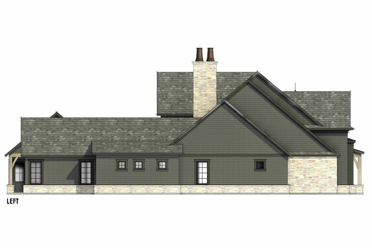 R7575-A Farmhouse House Left, 5 Bedrooms, 5.5 Bathrooms | Plan LG188 