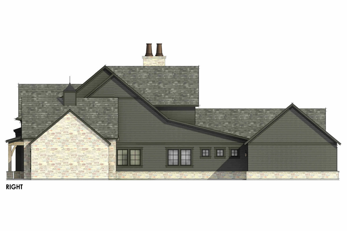 R7575-A Farmhouse House Right, 5 Bedrooms, 5.5 Bathrooms | Plan LG188 
